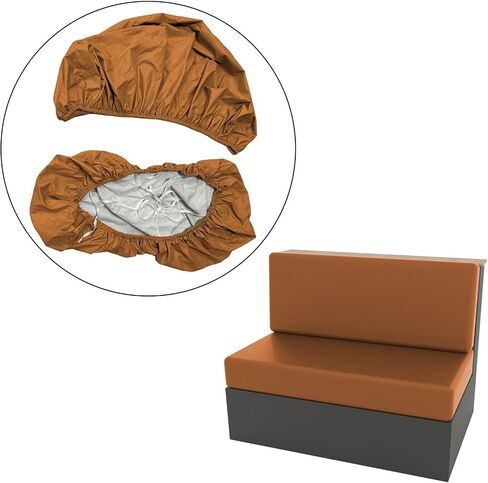 Camper Cushion Slipcovers RV Dinette Cushion Covers Car Elastic Faux Leather Bench Cover for Trailer Automotive Vehicle, Black in Saudi Arabia