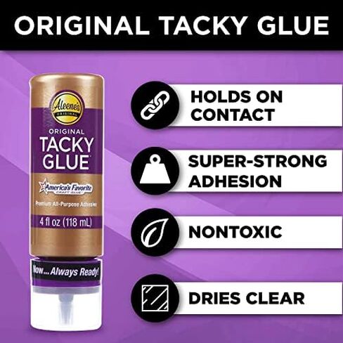 Always Ready Tacky Glue, 4 oz, Bundle with Westlake Art Embroidery Scissors - Versatile Crafting Adhesive, Dries Clear, Strong Flexible Bond for Paper, Fabric, Wood, Ceramics~ [Pack of 3] in Saudi Arabia