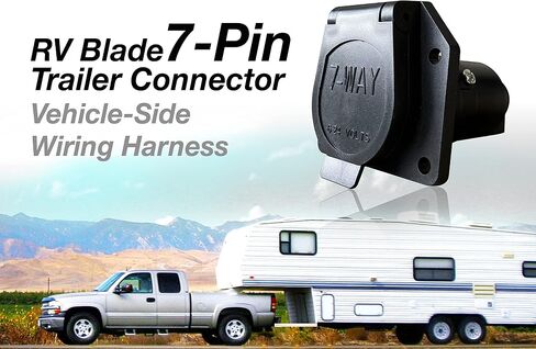 NAT 7 pin Trailer Extension 6FT with Connector Socket, 7 Way Trailer Double Prongs Plug for 5th Wheel/Travel Trailer/Camper with Weatherproof Cable AWM2586 600V 10AWG/2+12AWG/1+14AWG/4 in Saudi Arabia