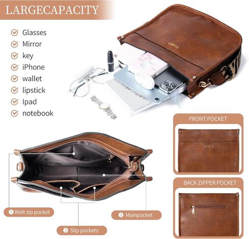 Crossbody Bags for Women Vegan Leather Hobo Handbag Fashion Shoulder Purses with Adjustable Strap in Saudi Arabia