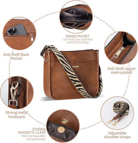 Crossbody Bags for Women Vegan Leather Hobo Handbag Fashion Shoulder Purses with Adjustable Strap in Saudi Arabia