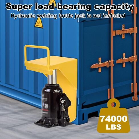 Heavy-Duty Shipping Container Jack Lug with Easy-Grip Handle, 74000 LBS Leveling Attachment Storage Container Leveler Booster for Sea Cans H- Enhanced Stability, Yellow in Kuwait