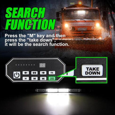 OPP ULITE Led Strobe Light Bar أبيض أخضر مع لوحة تحكم، 80 قطعة LED، 20 وضعًا، 32 بوصة تحذير وامض للسلامة من خطر الزجاج الأمامي/الخلفي أضواء مستشار المرور في حالات الطوارئ للمركبات والشاحنات in Saudi Arabia