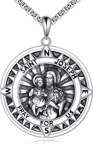 قلادة سانت 925 من الفضة الاسترليني St تميمة الراعي الديني مجوهرات للرجال والنساء in Kuwait