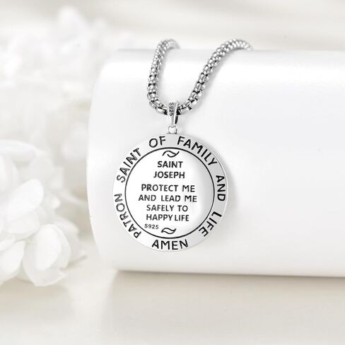 قلادة سانت 925 من الفضة الاسترليني St تميمة الراعي الديني مجوهرات للرجال والنساء in Kuwait