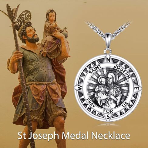 قلادة سانت 925 من الفضة الاسترليني St تميمة الراعي الديني مجوهرات للرجال والنساء in Kuwait