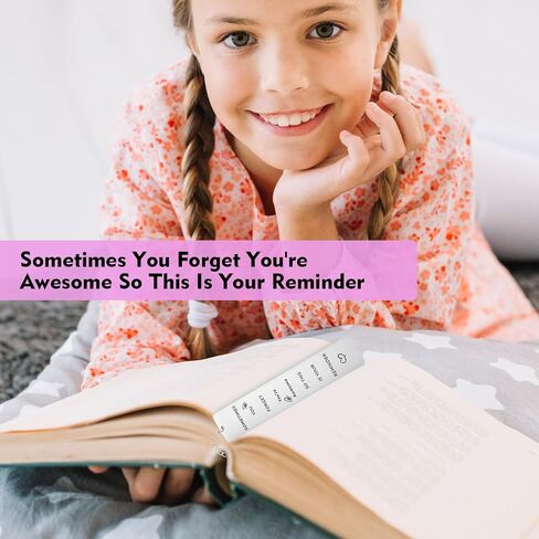 Inspirational Stainless Steel Bookmark, Sometimes You Forget You're Awesome So This is Your Reminder Motivational Book Page Marker Ruler Gift with Butterfly Pendant Exquisite Gift Box(Purple) in Kuwait