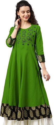 Women's Cotton Embroidered Indian Anarkali Kurtis in Kuwait