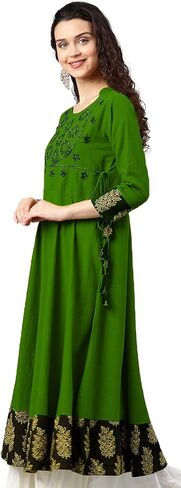Women's Cotton Embroidered Indian Anarkali Kurtis in Kuwait