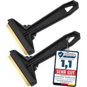 Ice Scraper Brass Blade 2 Pack Ice Scraper for Car Ice Scrapers for Car Windshield Frost Wipe Scraper Snow Scraper for Car Original Murska from Europe Winter Car Accessories (2-Pack L&P A054 Black)
