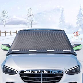Custom fit for Toyota Windshield Snow Covers, 8 Layers WAaterproof Windproof Protection, Frost Defense, Ice, Sun, Snow, UV, Designed for Toyota Accessories. (for Toyota Tacoma)