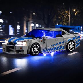 LED Lighting Compatible with Lego Fast 2 Furious Nissan Skyline GT-R 76917, Light Kit Compatible with Lego 76917, Giving Light to Model, NOT Included The Model Set（Customized Version）