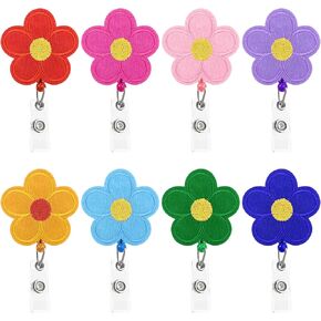 NACHLYNN 8 Pcs Fruit Felt Retractable Badge Reels Cute Felt Nurse Badge Reel Holders Name ID Badge Reel Accessories with Retractable Cord for Teacher Student Nurses Gifts
