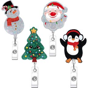 Funny Christmas Badge Reels Retractable - Gingerbread Man Christmas Badge Reel with Swivel Clip, Badge Clip for Name Tag Accessories, Christmas Gifts for Nurse Staff in Kuwait