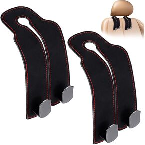 cobee 2Pcs Car Seat Back Storage Hooks, Car Seat Hooks for Headrest Car Purse Hook Double Headrest Hooks Purse Phone Holder Car Hanger Storage for Purses Handbags Phone(Black)