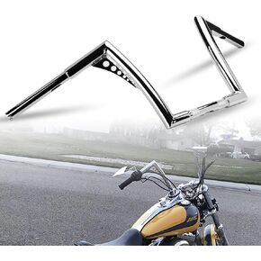 LKV 10inch Rise Ape Hangers Handlebar,1-1/4" Diameter Motorcycle Bar Chrome Compatible with Harley Sportster XL 1200 883 Dyna Softail Touring Road Glide Road King Models