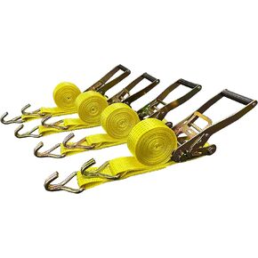 4 Pack 2" x15' Ratchet Strap Tie Down 5000LB J Hook
