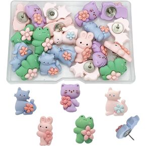 20 PCS Cute Cartoon Little Cat Push Pins Decorative Push Pins for Cork Board Cute Thumb Tacks for Bulletin Board, Photos Wall,Office Supplies,DIY,Cute Office Decorations