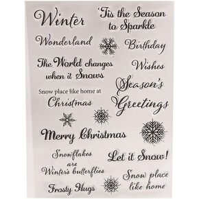 Merry Christmas Winter Wonderland Clear Stamp for Card Making Decoration and Scrapbooking