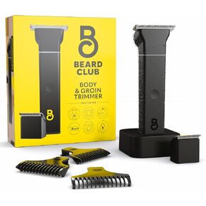 Beard Club PT45 Beard Trimmer & Beard Care Grooming Kit – Cordless Electric Beard Trimmer, Straight Edge Razor, Beard Shampoo, Sandalwood Beard Balm, Beard Brush and Comb - Holiday Gift Kit
