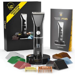 Beard Club PT45 Beard Trimmer & Beard Care Grooming Kit – Cordless Electric Beard Trimmer, Straight Edge Razor, Beard Shampoo, Sandalwood Beard Balm, Beard Brush and Comb - Holiday Gift Kit in Kuwait