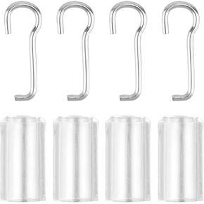 8pcs Mini Blinds Wand Replacement, Stainless Steel Blind Wand Hook Wand Wire and Sleeve Collar Hook Window Blind Repair Parts Blinds Accessories Parts for Horizontal Blinds