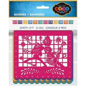 Unique Disney Coco Party Block Banner (8 Ft.) - Multicolor Paper, Perfect for Celebrations - 1 Pc.