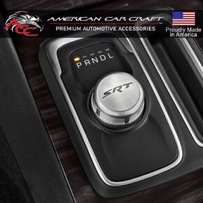 American Car Craft Dial Shifter Trim Plates Etched Brushed Stainless - Fits Chrysler 300/200/Pacifica & Voyager, Dodge Ram 1500, Rebel & RAM 2500, Dodge Durango | SRT Etched