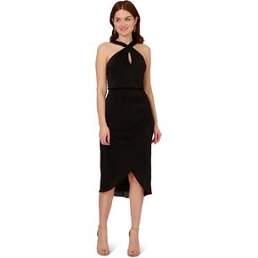 Adrianna Papell Women's Novelty Faux Wrap Dress
