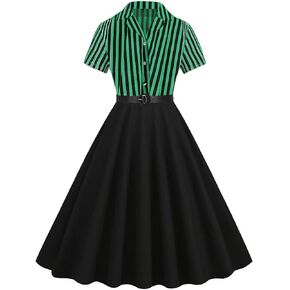 Women Black and White Striped Dress Halloween Costume Vintage 1950s Dresses Pin up Retro 50s Rockabilly Dress Cocktail