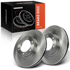 A-Premium 13.31 inch (338mm) Front Drilled and Slotted Disc Brake Rotors Compatible with Select Toyota and Lexus Models - 4Runner 2003-2009, GX470 2003-2009, 2-PC Set