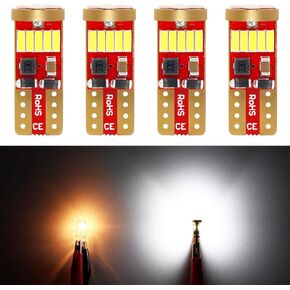 PHINLION 500 لومن 194 لمبة LED 6000K أبيض Canbus إسفين 168 2825 W5W T10 15-SMD 4014 شرائح LED مصابيح بديلة لباب السيارة وخريطة قبة أضواء لوحة الترخيص، حزمة من 4 in Kuwait