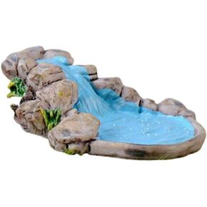 1Pc Blue DIY Miniature Mini Water Pool Fairy Garden Lawn Ornament Outdoor Statues for Mountain Dollhouse Decor Craft Garden Sculptures and Statues