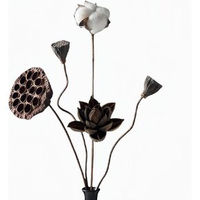 5004 Handmade Natural Dried Flowers Decor,Oriental Style Bouquet for Modem Home Table Vase Decor, Rustic Farmhouse Party Floral Plant Flower for DIY Arrangement Props Gift Décor Ikebana