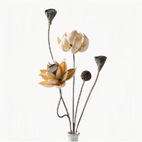 5004 Handmade Natural Dried Flowers Decor,Oriental Style Bouquet for Modem Home Table Vase Decor, Rustic Farmhouse Party Floral Plant Flower for DIY Arrangement Props Gift Décor Ikebana