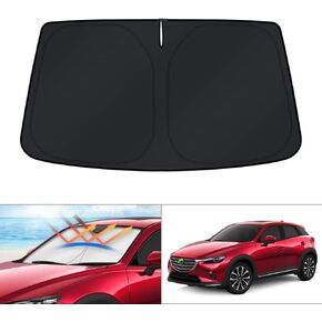 KUST Windshield Sun Shade for Mazda CX-3 2016-2021 CX3 Sunshade Window Sun Visor Protector Foldable Blocks UV Rays Keep Your Car Cooler