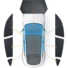 Tesla Model 3 Sunshade Privacy Car Camping Windshield, Side Window UV Rays Protection Shade for Tesla Model 3 Heat Blocking Foldable, 7 Packs
