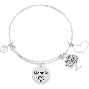 HUTIMY Nonnie Gifts for Grandma Bracelet for Women Worlds Best Nonnie Bracelets Present Charm Jewelry Nonnie Bracelet