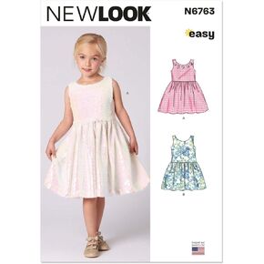 New Look Easy Children's Sleeveless Dress Sewing Pattern Kit, Design Code N6763, Sizes 3-4-5-6-7-8, Multicolor