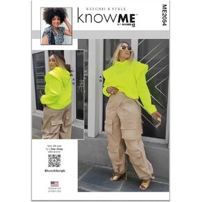 Know Me Misses' and Women's Pullover Hoodie Sweatshirt and Cargo Pants Sewing Pattern Packet, Sizes 10-12-14-16-18, Multicolor