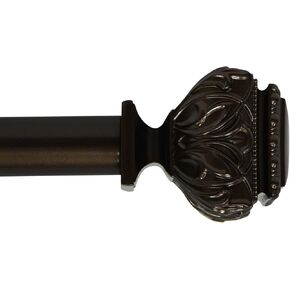 Jeco 7CR-BR10 Peony Adjustable Single Curtain 18" to 36"-Bronze, Rod Diameter:1 in, 18-36 in W Size