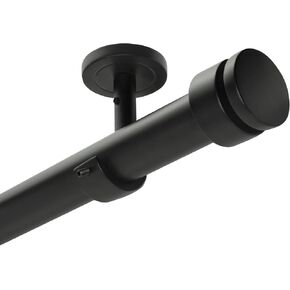 Ceiling Curtain Rod, Adjustable Ceiling Mounted Curtain Rods for Windows 48 to 84 with three Heavy Duty Modern Design Brackets included, Brushed Nickel 1 inch Expandable Rod