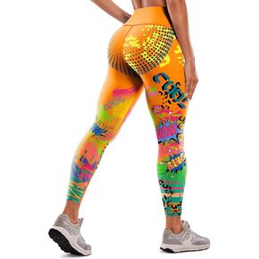 Women's High Waist Butt Lifting Leopard Leggings Fashion Print Running Fitness Workout Control Cycling Sweatpants (US, Waist Inseam, L, 37, 241-Orange)