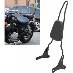 Passenger Sissy Bar Soft Rear Backrest Pad for Honda Shadow ACE 400 750 VT400 VT750C VT750CD 1997-2003, Black