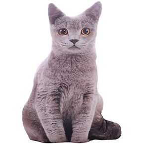 19.6''Cat Throw Pillow Cat Shape Cushion Throw Plushie Cushion Pillow Doll 3D Simulation Cat Plush Stuffed Animal Cushion Pillow Toy for Kids,Sofa Chair Home Decor (Orange)
