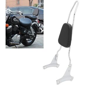 Passenger Sissy Bar Soft Rear Backrest Pad for Honda Shadow ACE 400 750 VT400 VT750C VT750CD 1997-2003, Black