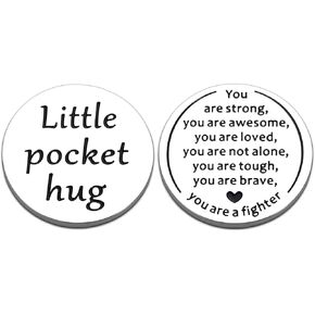 Breast Cancer Awareness Accessories Chemotherapy Must Haves for Women Inspirational Pocket Hug Christmas Stocking Stuffers for Women Cancer Survivor Fighter Gifts for Patients Sobriety Recovery Gifts