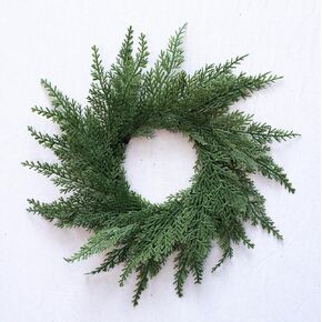 12" Faux Cedar Wreath, Christmas Wreaths for Front Door Outside, Green Wreath Christmas, Window Wreaths, Real Touch Norfolk Pine Wreath, Evergreen Wreath, Cypress Norfolk Wreath for Chairs