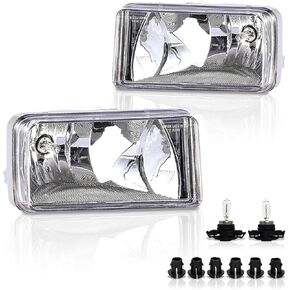 Fog Lights Compatible with 2007 2008 2009 2010 2011 2012 2013 2014 Chevy Silverado 07-13 Avalanche/Suburban 07-15 Tahoe 2015 Suburban Front Lamp Clear Lens Driving Fog Light kit 1 Pair