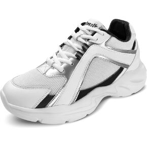 Women's Platform Sneakers Fashion Chunky Shoes Hidden Wedge Sneakers Casual Lightweight Walking Shoes